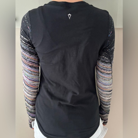 Ivivva Black Long Sleeve T-Shirt with Patterned Sleeves - Picture 8 of 8